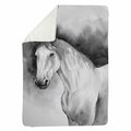 Begin Home Decor 60 x 80 in. Domino Horse-Sherpa Fleece Blanket 5545-6080-AN436